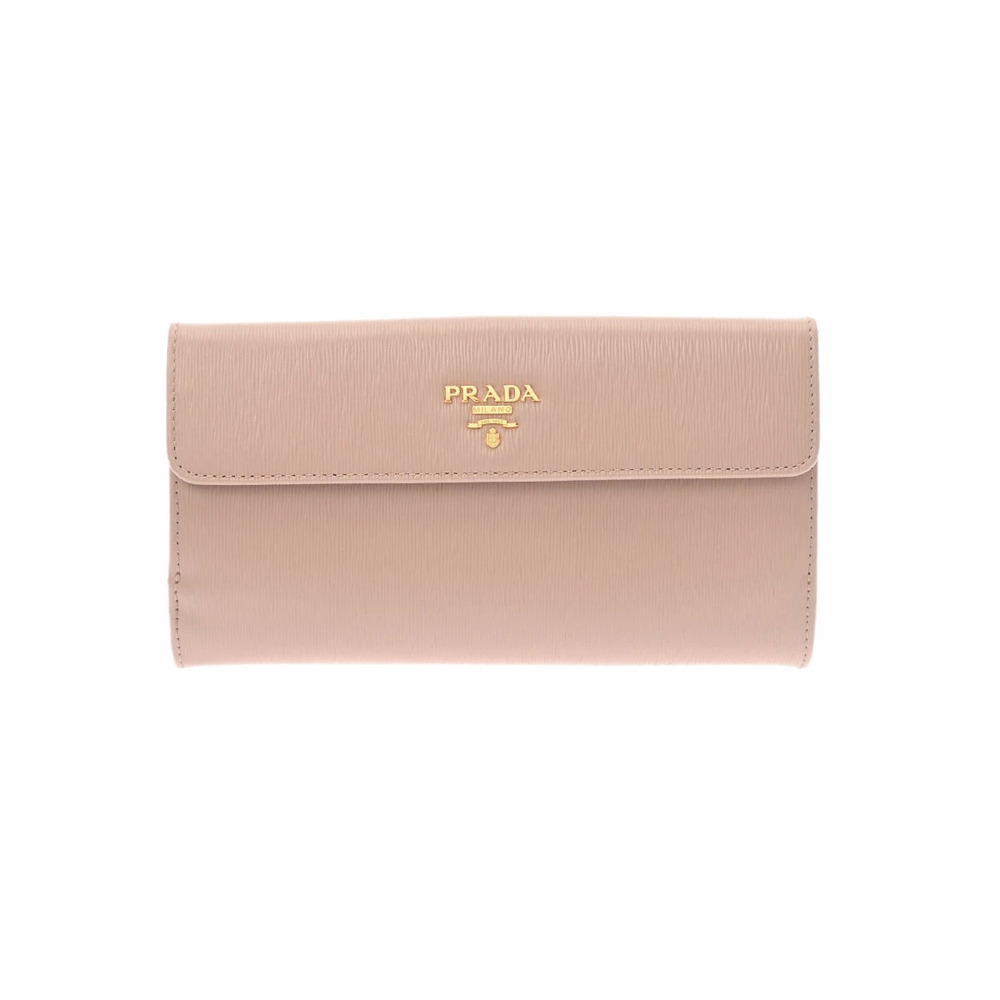 PRADA Bi fold Long Wallet Cameo Leather